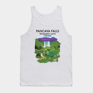 Pancava Falls Špindlerův Mlýn, Czechia travel poster. Tank Top